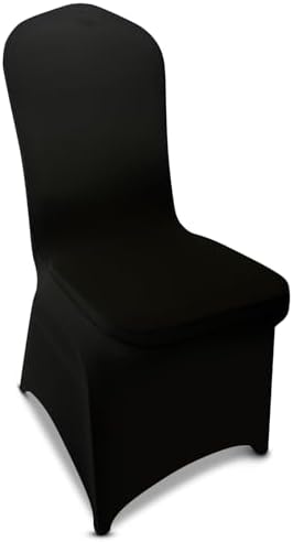 100 Pieces Black Chair Covers for Dining and Events