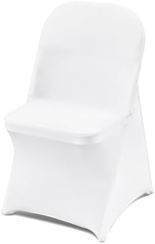 VEVOR White Stretch Spandex Chair Covers - 12 PCS Universal for Events