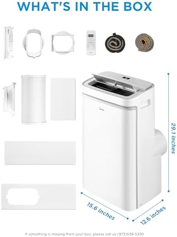 Midea 12000 BTU Portable AC with Dehumidifier and Fan Mode