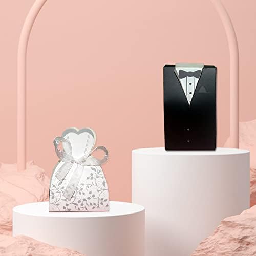 KAKABUQU 100 Pcs Wedding Favor Boxes with Bride and Groom Design 1
