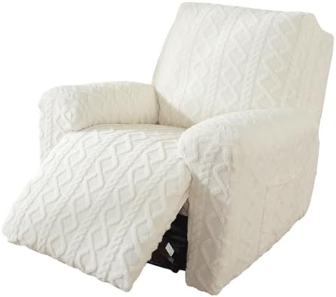 Vctops 4 Piece Geometric Plush Recliner Slipcover