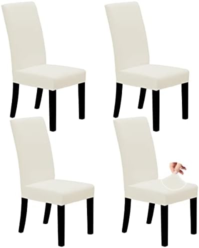 Easy-Going Dining Chair Covers Set of 4 Ivory 1
