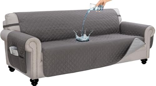 Waterproof Dog Couch Cover with 3 Cushions Grey