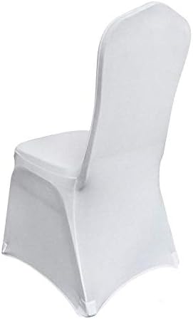 Yahpetes White Polyester Spandex Dining Chair Cover