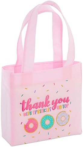 BLUE PANDA 24 Pack Donut Goodie Bags Pink Theme