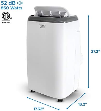 BLACKDECKER 8000 BTU Portable Air Conditioner with Remote Control White