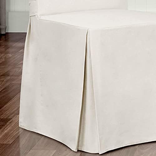 SureFit Dining Chair Slipcover - 100 Cotton White Full Length Relaxed Fit