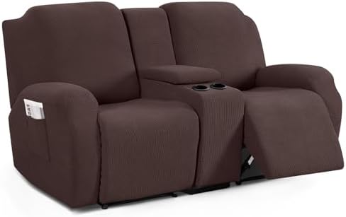 TAOCOCO Recliner Cover with Middle Console Dark Coffee