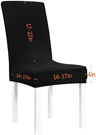 Obstal Black Stretch Spandex Chair Covers Set of 4