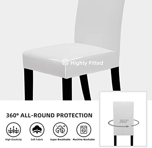 Easy-Going Stretch Dining Chair Covers Set of 4 White