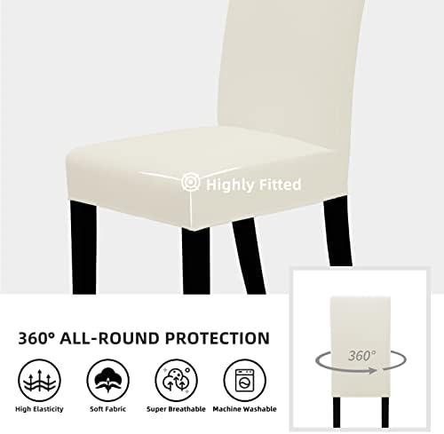 Easy-Going Dining Chair Covers Set of 4 Ivory 1