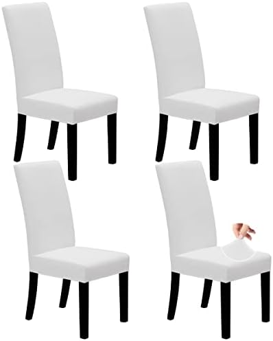 Easy-Going Stretch Dining Chair Covers Set of 4 White