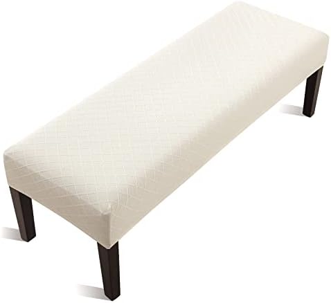 Fuloon Stretch Jacquard Dining Bench Cover - Beige