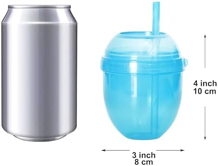 Youngever 9 Piece 7 Ounce Plastic Kids Cups with Straws