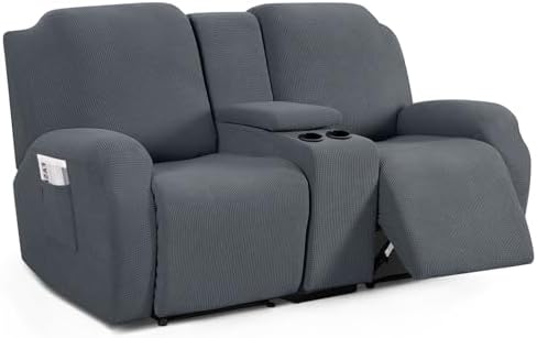 TAOCOCO Loveseat Recliner Cover with Console Grey