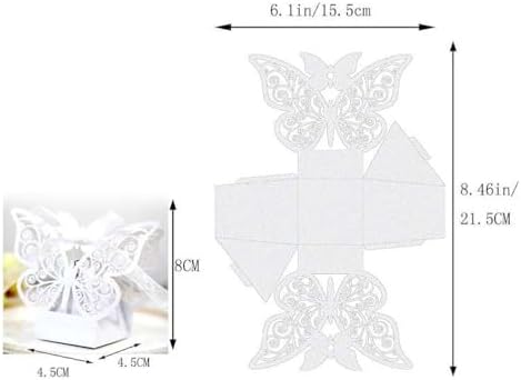 50 Packs Laser Cut Large Butterfly Wedding Favor Boxes 1