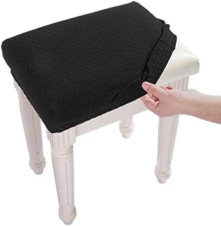 BUYUE Luxury Vanity Bench Stool Cover XS Black 1