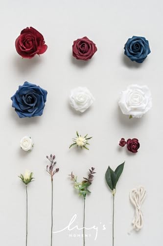 Lings Moment Artificial Flower Combo Navy Blue Red