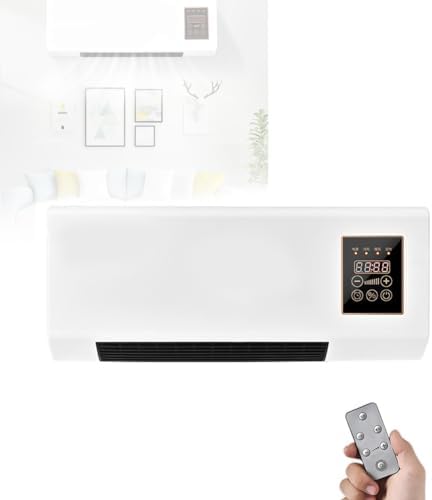 RIEONA Wall Mounted Mini Cooling Heating Fan with Remote Control
