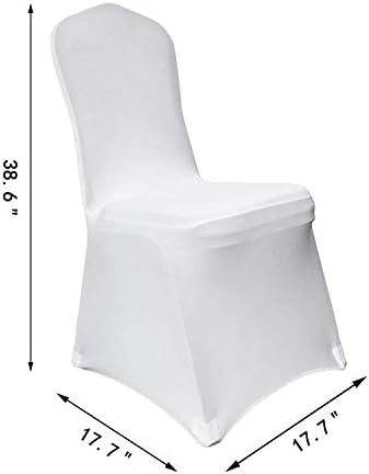 Yahpetes White Polyester Spandex Dining Chair Cover