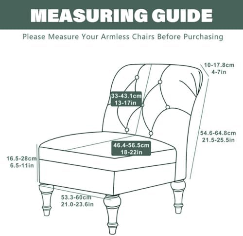 Buenanir Armless Chair Cover for Slipper Chair Green