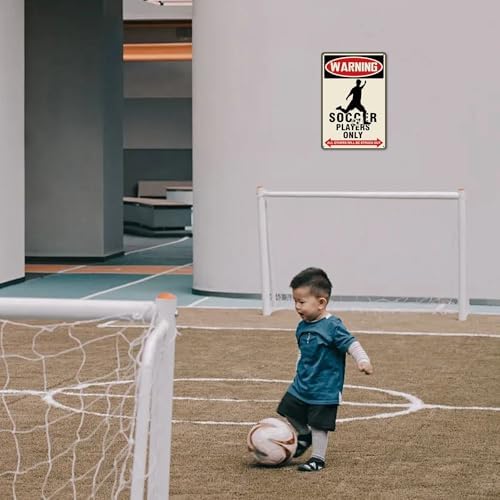 Soccer Decor Warning Sign 8x12 Inch Aluminum