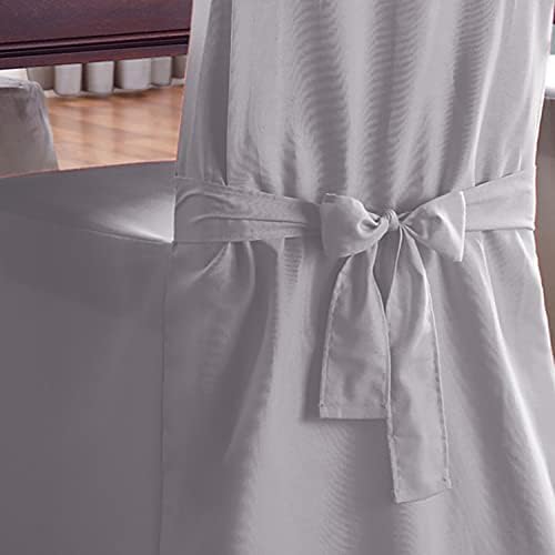 SureFit Cotton Canvas Dining Chair Slipcover Gray 1