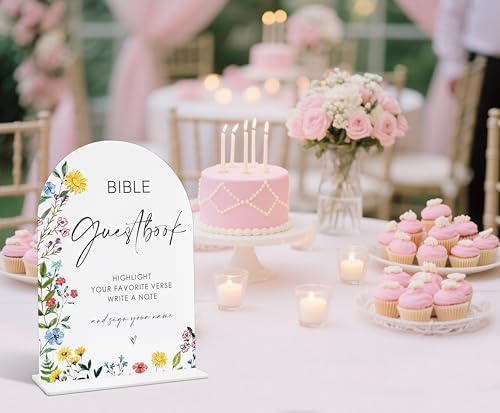 Bible Guestbook Sign with Base for Weddings