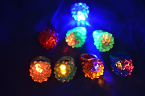 18 Pack Flashing LED Bumpy Rings for Kids
