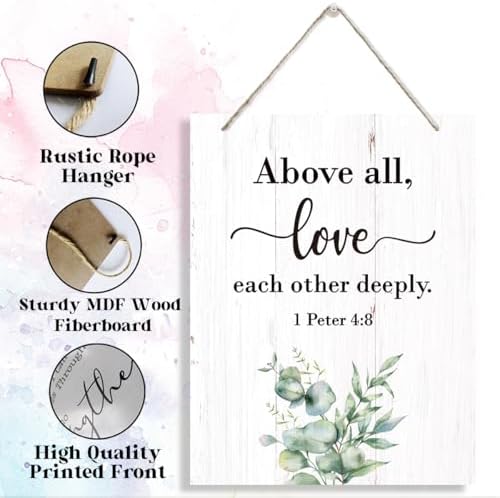 Scripture Wall Decor Sign - Love Each Other Deeply