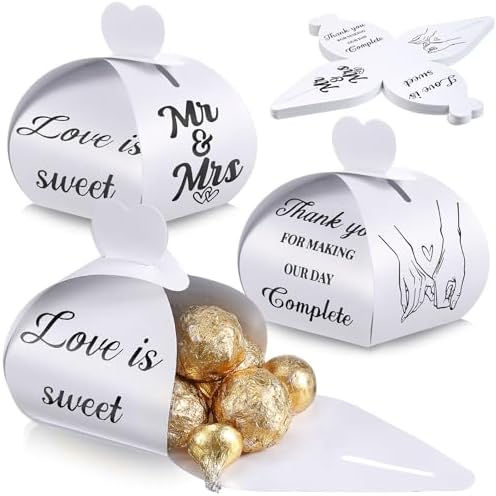 50 Pack Black Foil Wedding Candy Boxes