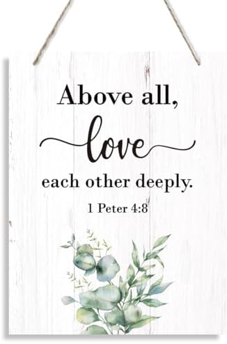 Scripture Wall Decor Sign - Love Each Other Deeply