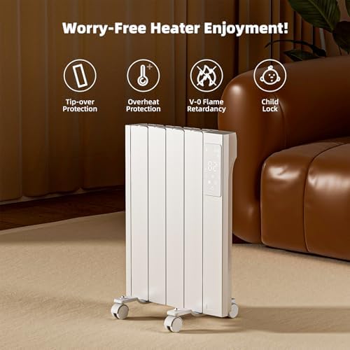 800W Convection Wall Panel Heater with Remote Control and Child Lock