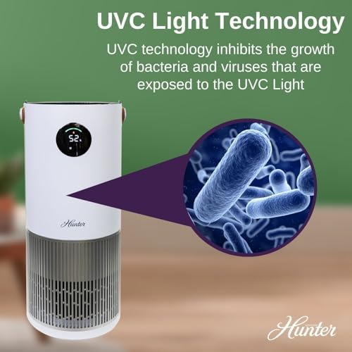 Hunter Fan Company 2 in 1 Air Purifier and Humidifier BlackSilver 1