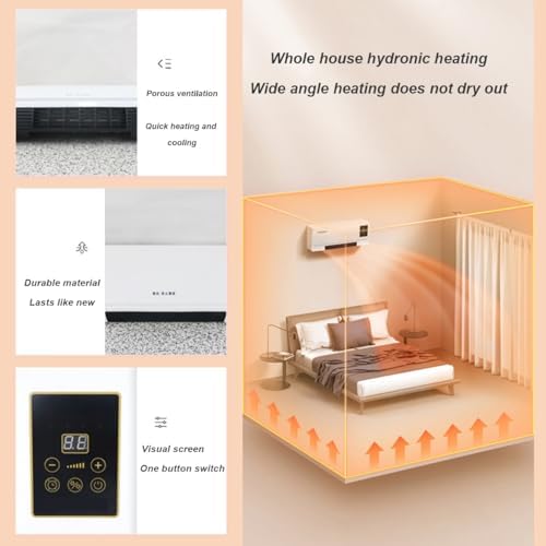 RIEONA Wall Mounted Mini Cooling Heating Fan with Remote Control