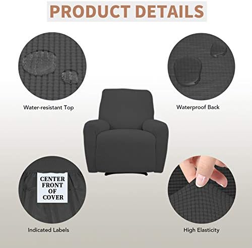 Easy-Going Waterproof Recliner Cover Dark Gray 1 Seat
