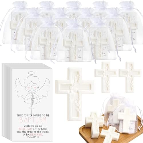 20 Pack Baptism Favors with Greeting Cards and Organza Bags