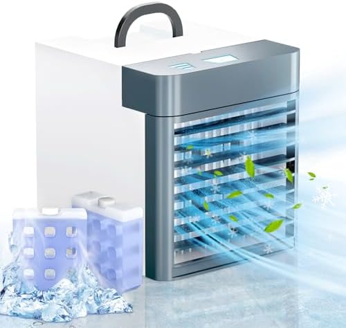 Portable Air Cooler with Ice Packs and 3 Speeds
