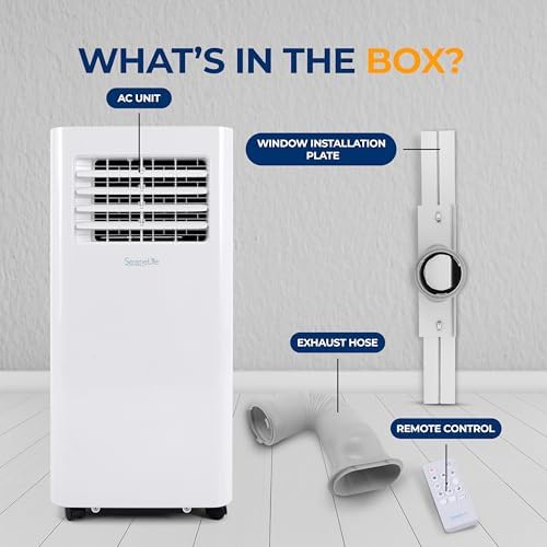 SereneLife Small Portable AC with Dehumidifier 8000 BTU