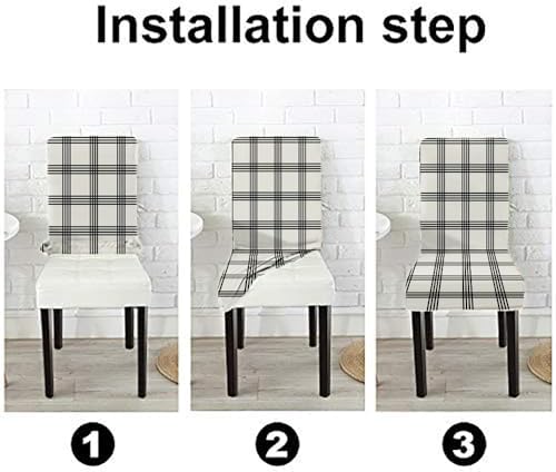 4 Pack Plaid Chair Covers for Dining Room and Kitchen 1