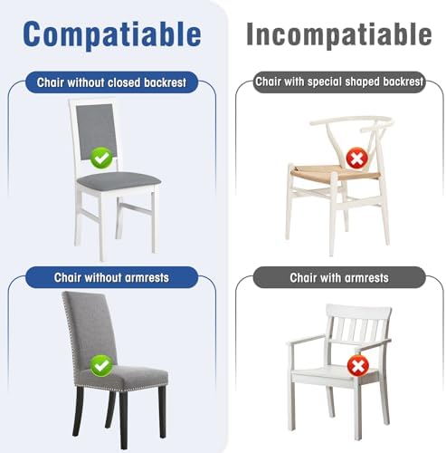 Zipcase 4 Pack Clear Chair Covers for Dining Chairs