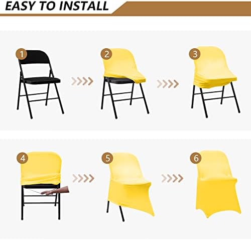 ManMengJi Yellow Folding Chair Covers 12PCS Set