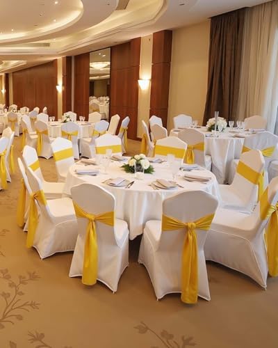 VEVOR 50 Pcs White Chair Covers for Wedding and Banquet Events