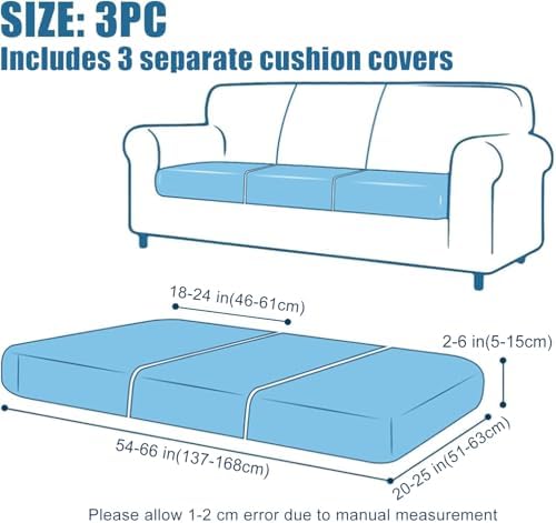 Smiry Waterproof Sofa Cushion Covers 3PC Chocolate 1