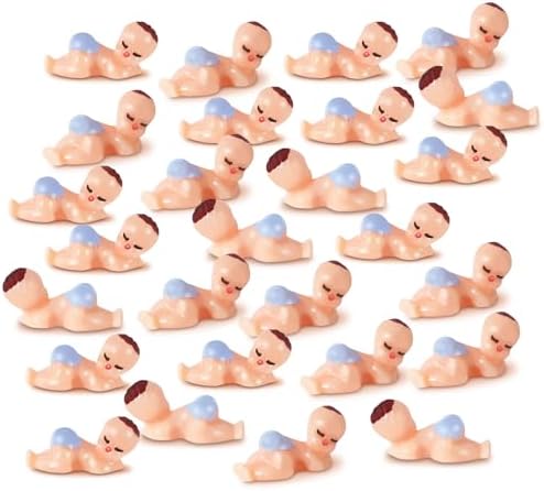 72 Pieces Mini Plastic Baby Favor Supplies Blue 1 Inch