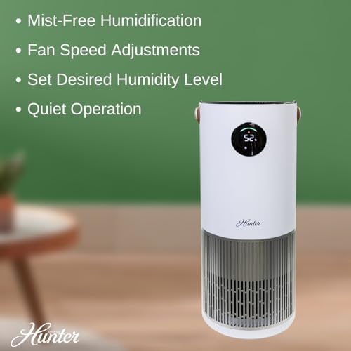Hunter Fan Company 2 in 1 Air Purifier and Humidifier BlackSilver 1