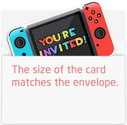 Video Gamer Birthday Party Invitations Set