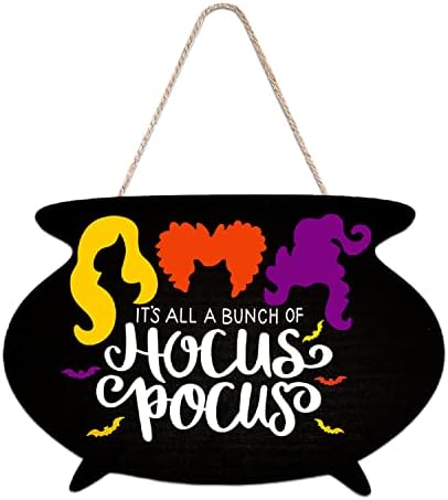 Hocus Pocus Halloween Door Sign Wooden Wall Hanging Decor