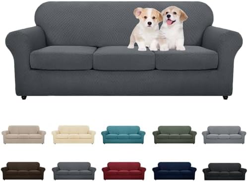 MAXIJIN 4 Piece Sofa Covers for 3 Cushion Couch