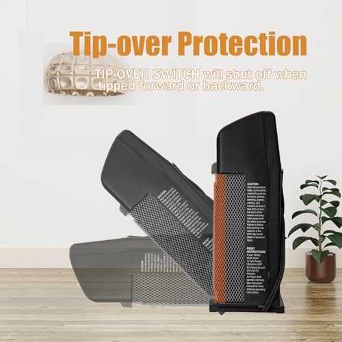 HiCFM 1500W Electric Space Heater with Thermostat Control and Fan Only Option